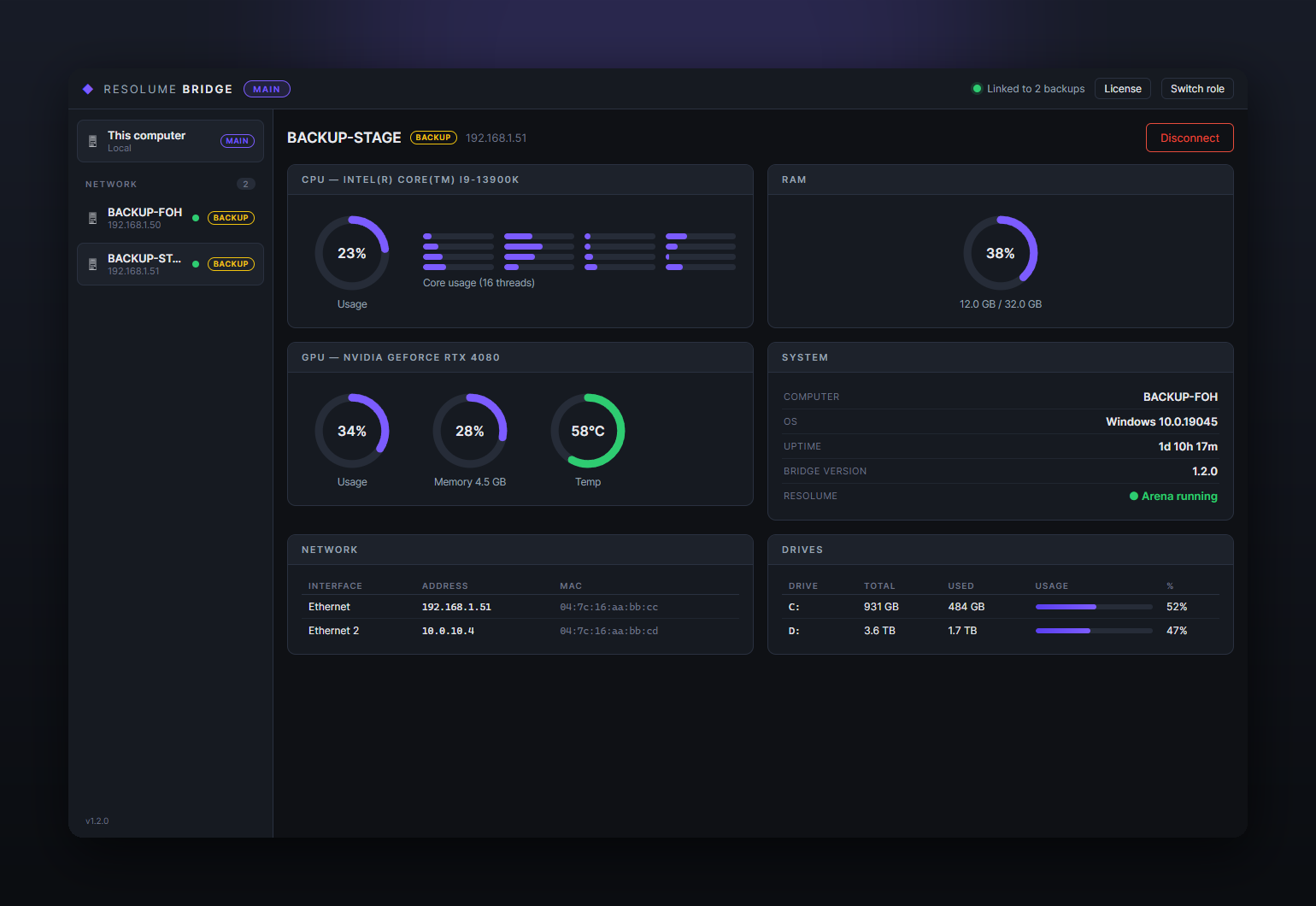 Resolume Bridge screenshot 2