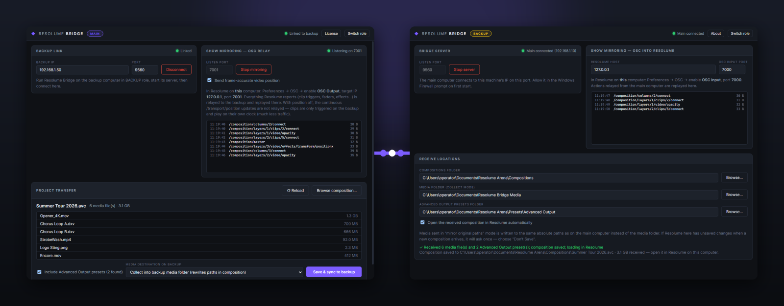 Resolume Bridge screenshot 2